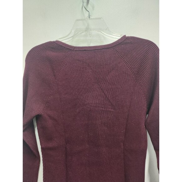 INC International Concepts Sweater Womens Large Burgundy Lace Up Detail Pullover - Picture 7 of 7